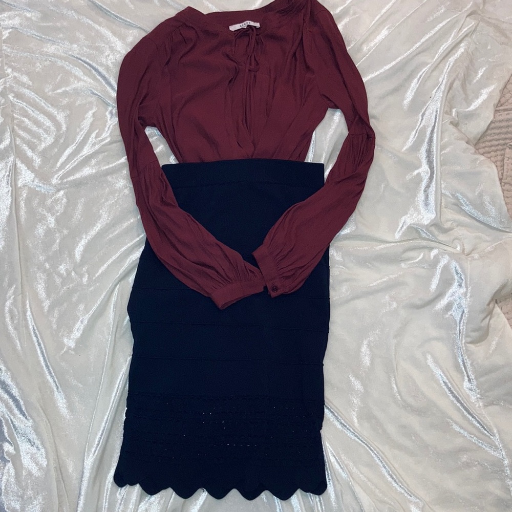 Ted Baker Navy Blue Pencil Skirt